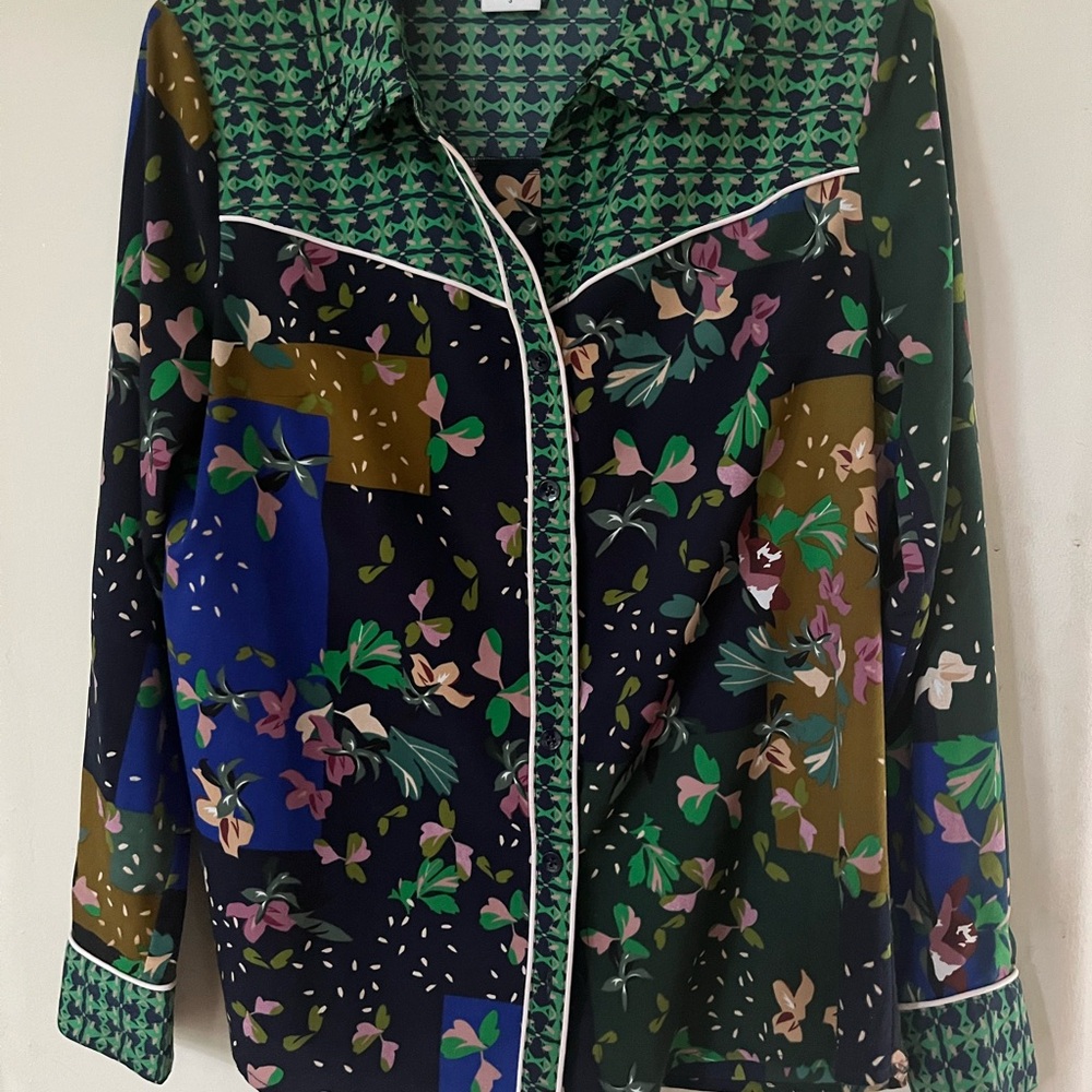 CAbi Multicolor Floral Blouse
